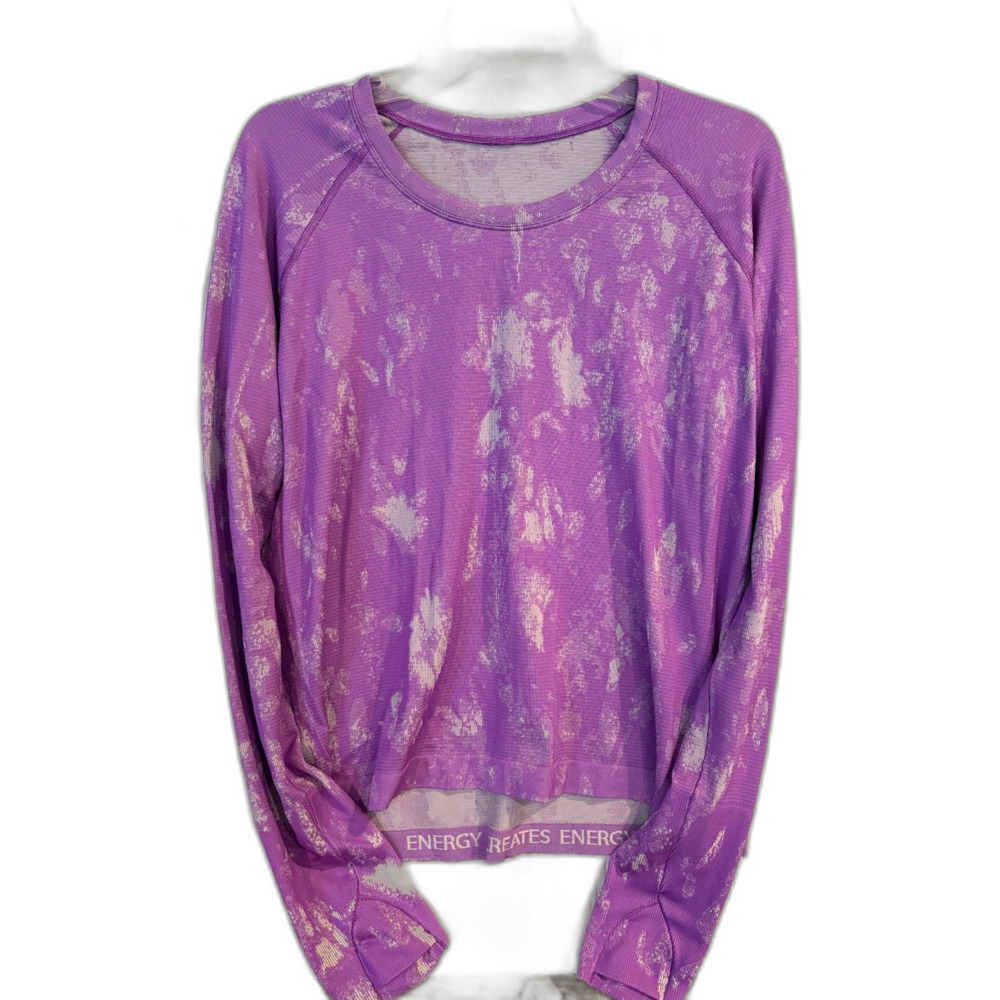 Lululemon Swiftly Tech Long Sleeve 2.0 Race Length Purple Shadow Bloom Shirt 14